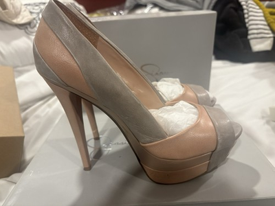 #ad #ad Jessica Simpson Weema Platform Peep Toe Heels Nude Summer Haze Size 8M $25.00