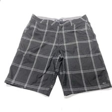 Vintage Y2K O'Neill Board Shorts Men's 34 Black/ Grey Plaid