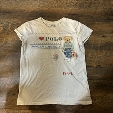 Polo Ralph Lauren Girls Size LARGE 12-14 Polo Bear Embroidery T-Shirt