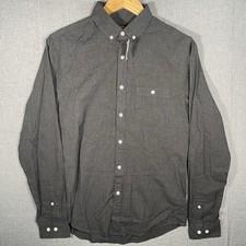 NWT Express Dress Shirt Mens Small Gray Button Down Long Sleeve Pocket Casual