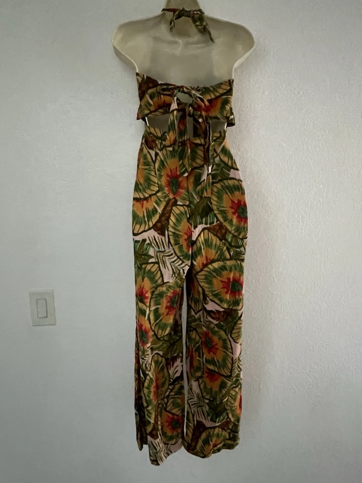 Cynthia Rowley Women’s XS Jumper Halter Wide Leg Linen Blend Island Girl - Image 4 of 4