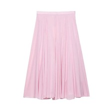 Women's Skirt New Summer 2025 Pink Pleated Midi Skirt A hem looks slim Casual an