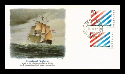 COVER NETHERLANDS-AMERICA RELATIONS 200TH ANNIVERSARY FDC COMBO FLEETWOOD