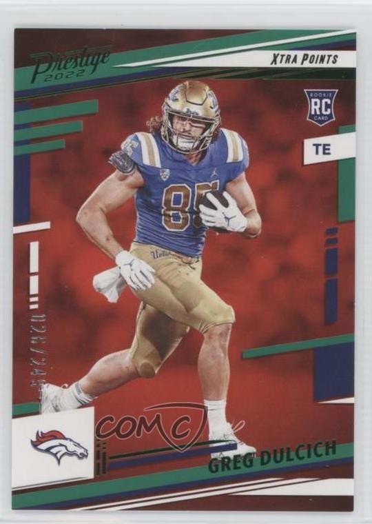 2022 Panini Prestige Rookies Xtra Points Green /249 Greg Dulcich Rookie RC 09vk