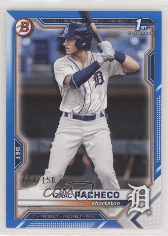 2021 Bowman Draft Blue 58/150 Izaac Pacheco #BD-46 5y6