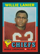 WILLIE LANIER ROOKIE chiefs 1971 TOPPS #114 VG-EX+ NO CREASES