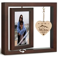 Rotating Floating Wedding Engagement Let the Adventure Begins Picture Frame G...