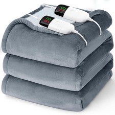 Heated Electric Blanket Queen Size 84x90 Dual Control 10 Heat