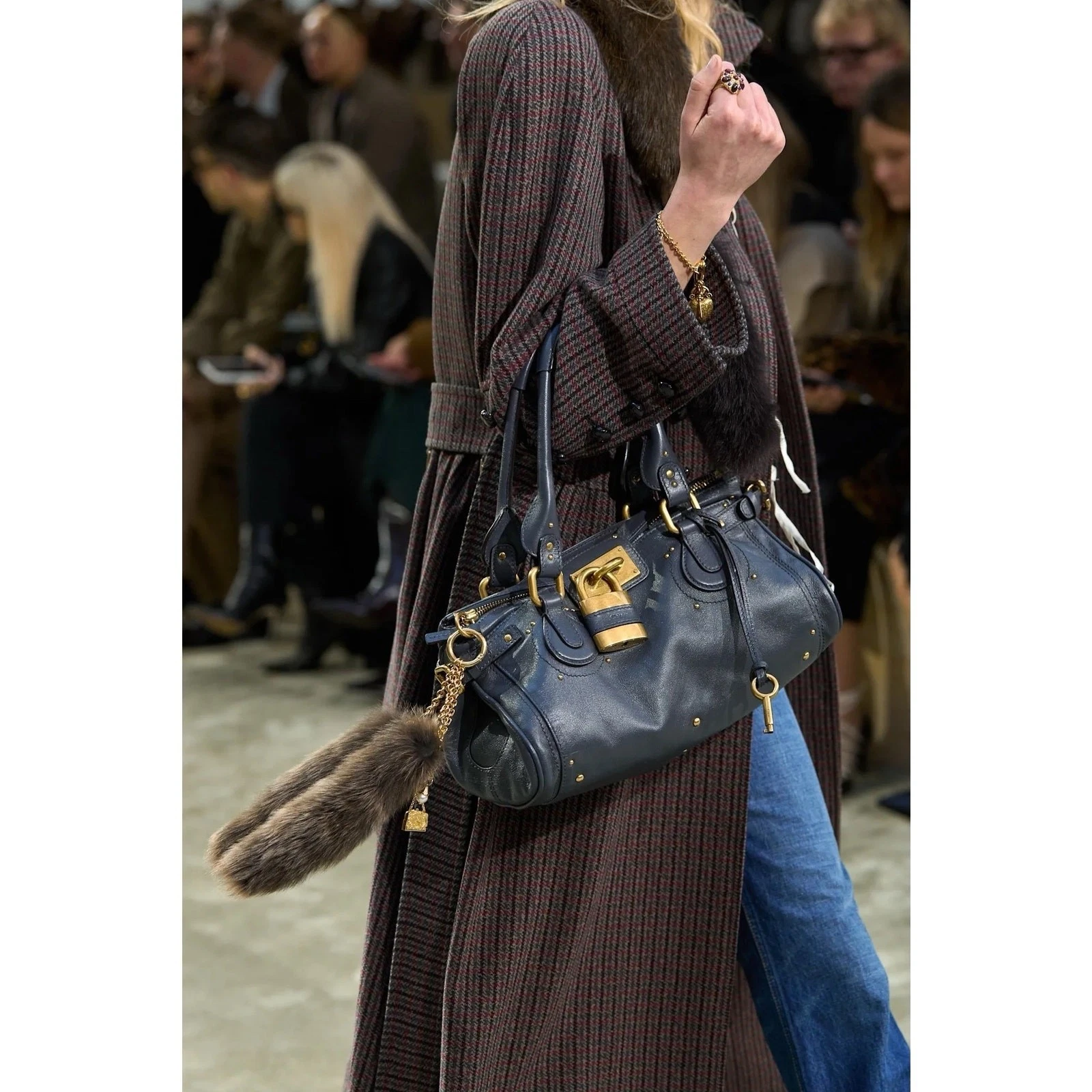 Chloe — CHLOE Paddington Navy Blue Gold Satchel Y2K Bag Shoulder Phoebe Philo