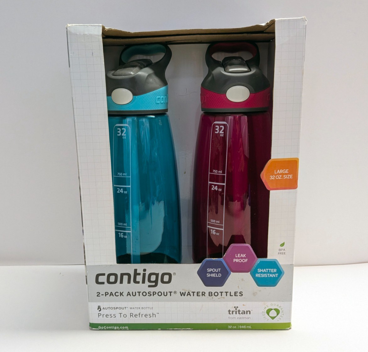 S 2-pack Red Blue Large Bpa Triton Free New