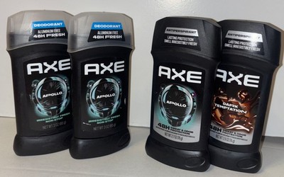 Axe Mens 4 antiperspirants and deodorants Apollo and Dark Temptation