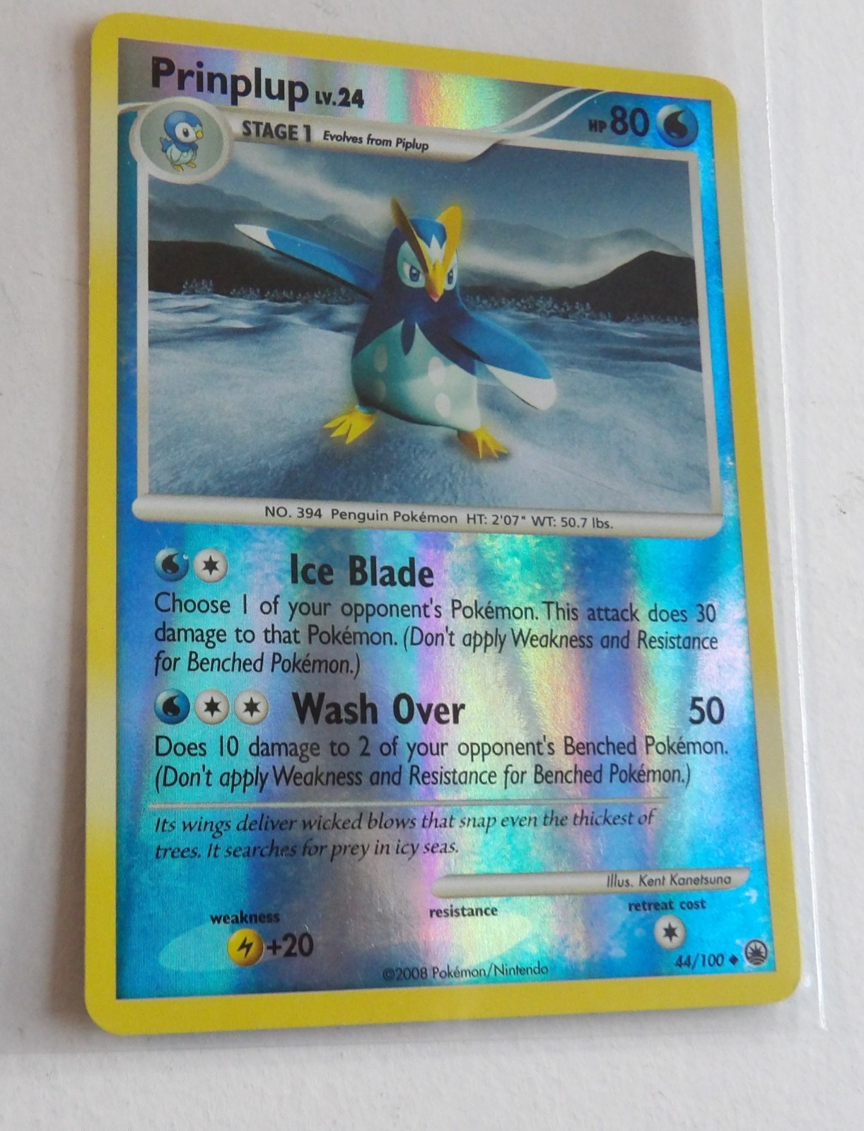 Pokemon Prinplup (44/117) Majestic Dawn LP REVERSE HOLO vintage 2008