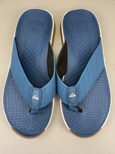 REEF The Deckhand Blue Slides Sandals MENS 10 43 Flip Flops Shoes