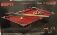 ESPN Table Top Mini Pool Table Billiards Set w/ Balls, 2 Cues, Rack, Brush