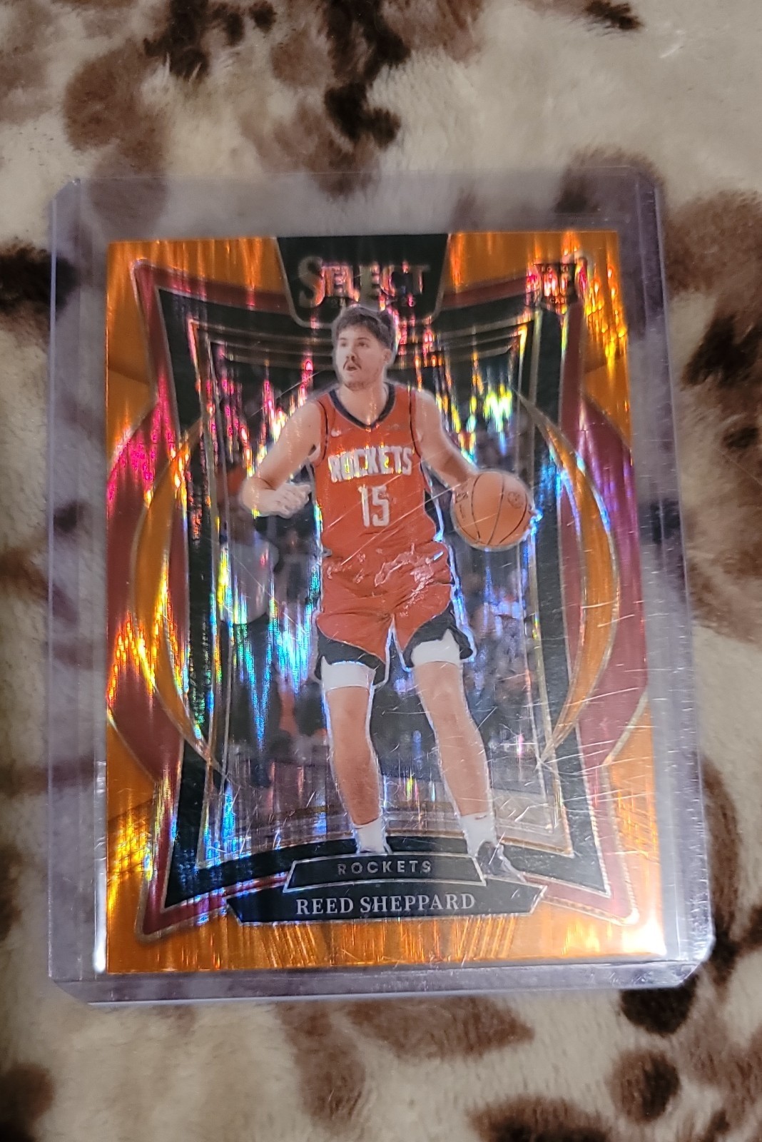 2024-25 Panini Select - Concourse Reed Sheppard #68 Orange Tectonic Prizm (RC)