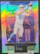 2016 Panini Select Football Cole Wick Prizm Refractor Rookie Card #40 Lions. rookie card picture