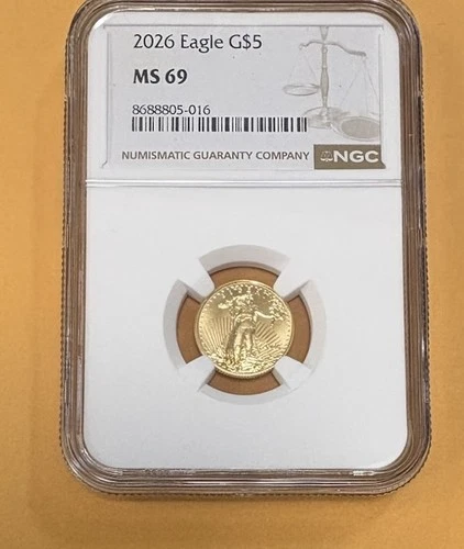 2026 $5 American Gold Eagle 1/10 oz Brilliant Uncirculated MS69 NCG