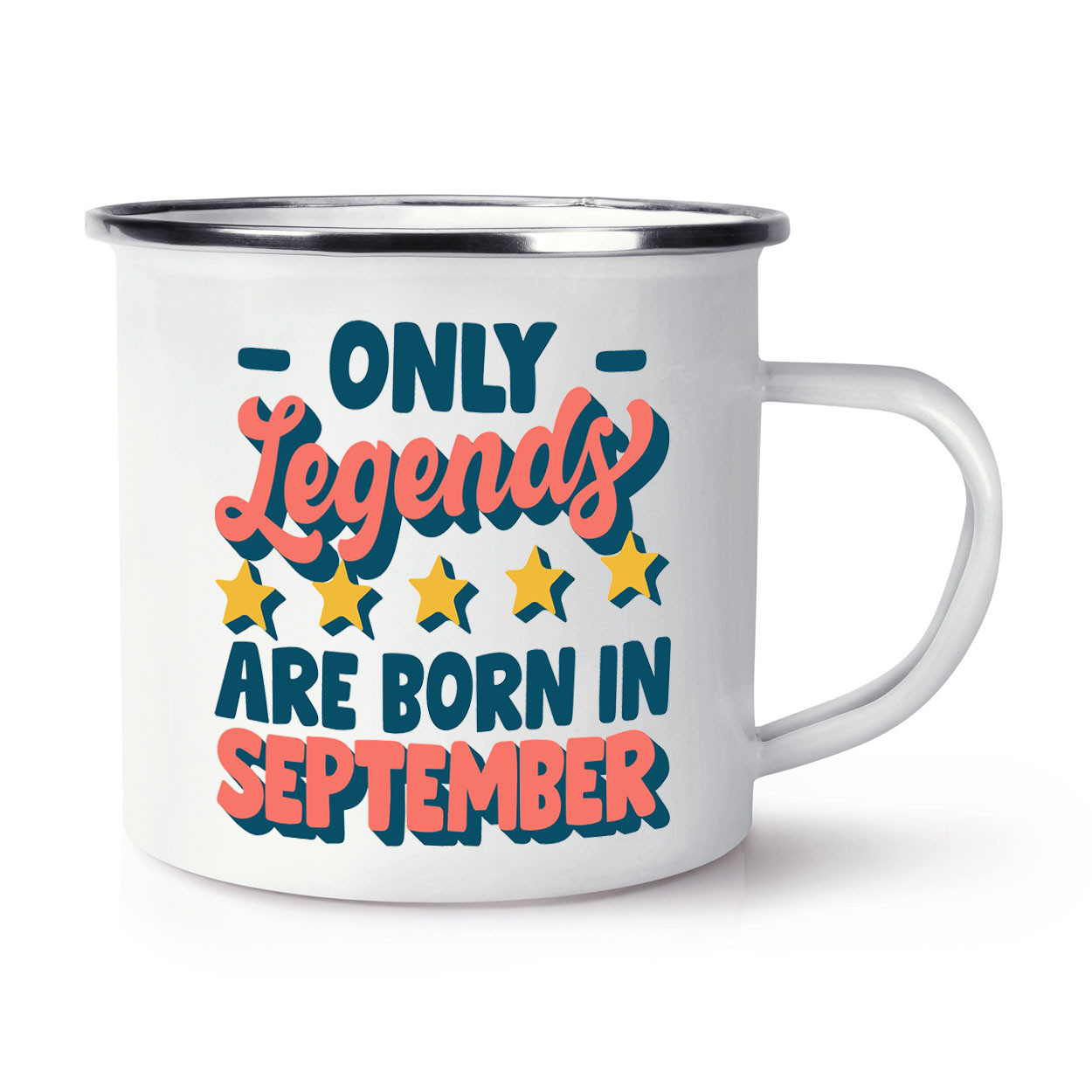 Only Legends Are Born In September Enamel Mug Cup Best Mum Dad Sister Brother