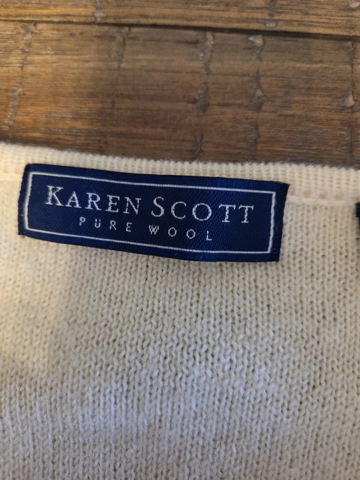 Cárdigan con botones de lana pura Karen Scott Foto 4 de 4