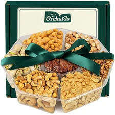 Holiday Nuts Gift Basket, Gourmet Roasted Nuts Gift Set, Large Family Pack