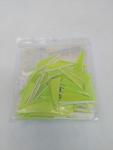 100pk Gateway Feathers 2.25" Left Wing: Shield Lemon Lime Green 214LSSLL-100 - Picture 3 of 3