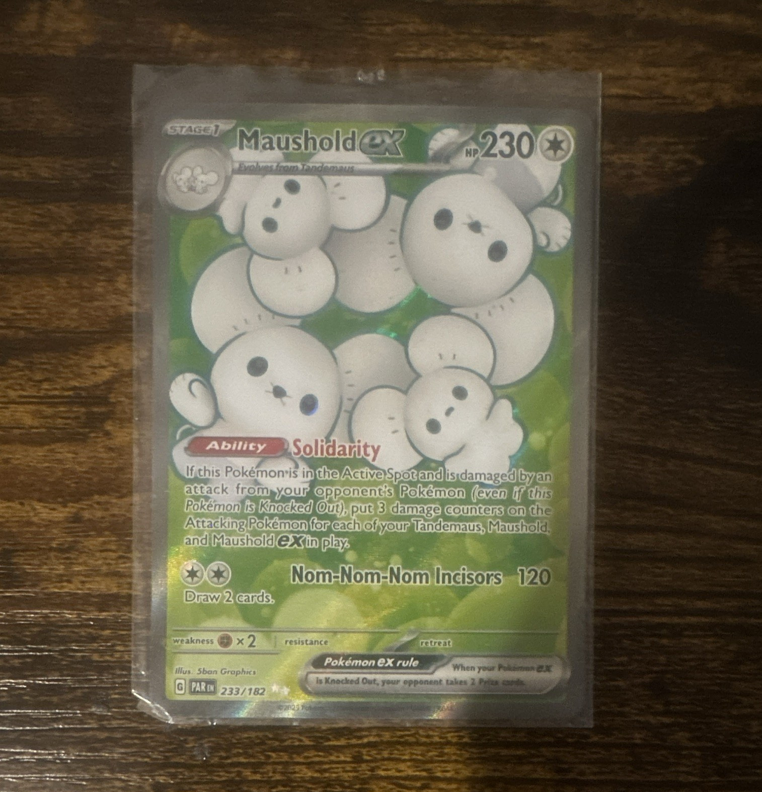 Pokemon TCG Maushold ex 233/182 SV04 Paradox Rift Ultra Rare Holo ENG 230HP