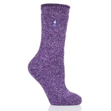 Heat Holders Womens Crew Socks 5-9 Purple Thermal