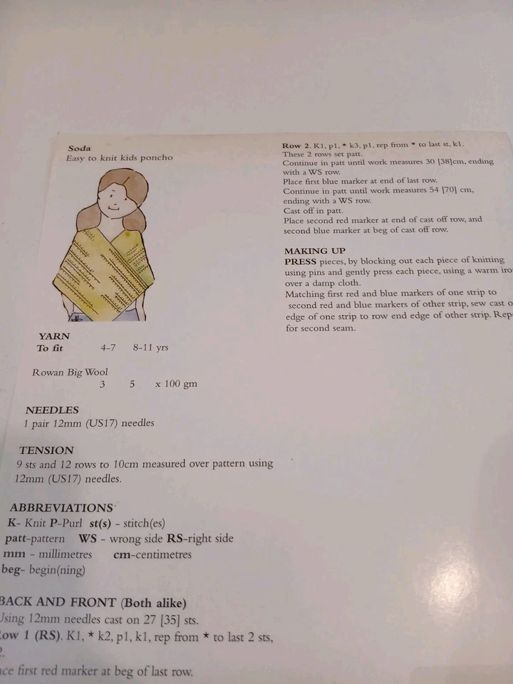 Rowan Yarn Knitting Poncho Patterns Sheets Brochures 2004 Lot of 4 -s - Image 3 of 4