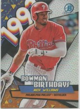 Nick Williams Phillies 2018 Bowman Chrome Bowman Birthdays Refractor