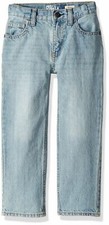 NWT OshKosh BGosh Boys Straight Jeans Size 4 Regular Light Blue Adjutable Waist