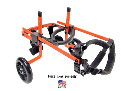 Pets and Wheels Dog Wheelchair - For XS/S Size Dog - Color Orange 12-25 Lbs 