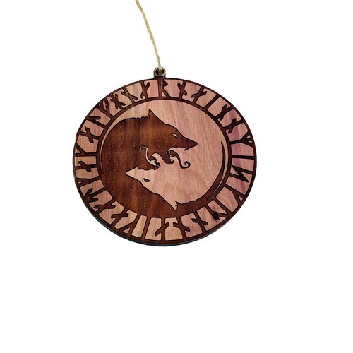 Viking ÚLFHÉÐNAR Wolf Norse Scandinavian - Cedar Ornament - Picture 3 of 4