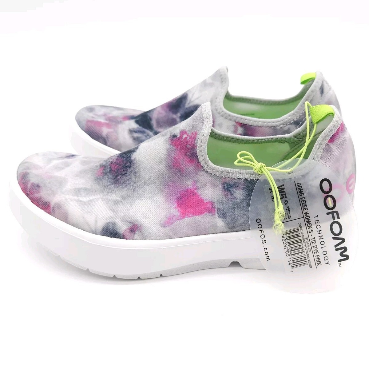 OOFOS OOMG Eezee Low (Womens Size 5) Tie Dye Pink Recovery