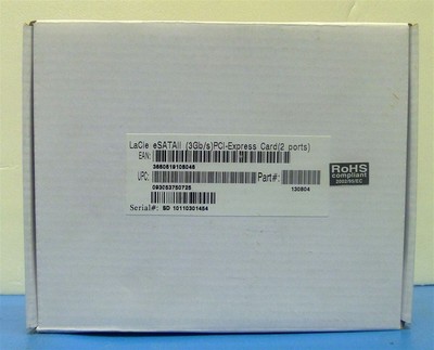 LaCie 2 port PCIe eSATA card, PCI-Express Card, Silicon Image SiL3132,3Gb/s,SATA