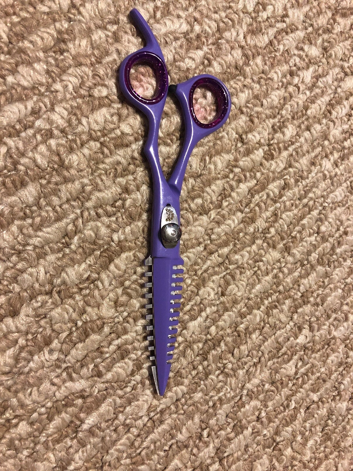 New! Pet Grooming Straight Scissor Feathering Purple