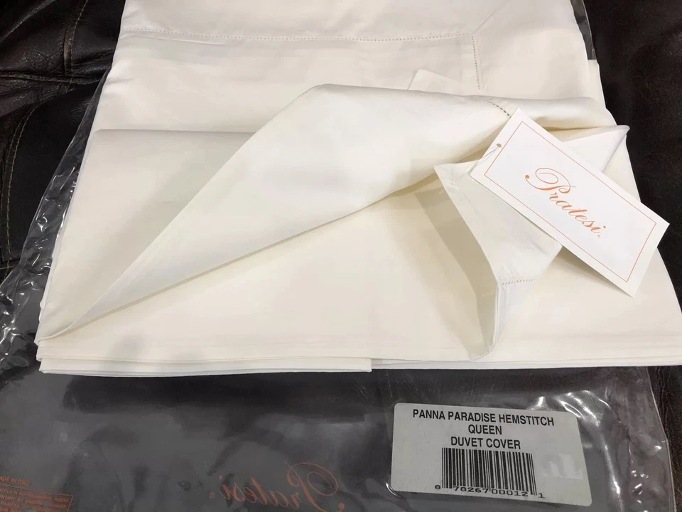 Funda nórdica Pratesi Italia nueva con etiquetas piel de ángel Panna Queen 100 % algodón marfil Foto 4 de 4