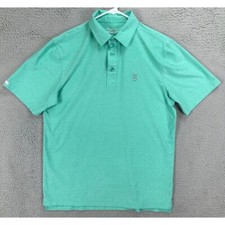 Straight Down Golf Polo Shirt Adult Medium Aqua Blue Logo Rugby Activewear Mens