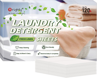 Laundry Detergent Sheets, 60 Count, Fresh Linen Scent, Eco-Friendly, Hypoallerge