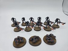 Warhammer 40k Necrons warriors and Scarab Swarms painted