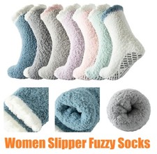 Non Slip Warm Fuzzy Socks Sleep Cozy Socks Winter Soft Fluffy Socks with Grips