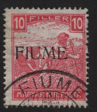 ✔️ SCARCE ! FIUME 1918. SPECIALTY SASS 22a ROSA!! RARE USED, CV 16.000€
