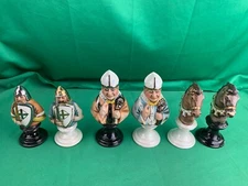  LOT OF 6 Vintage 70's Byron Molds Ceramic Chess Piece 