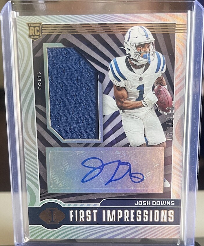 2023 Panini Illusions Josh Downs Rookie Auto 63/399 - First Impressions RPA