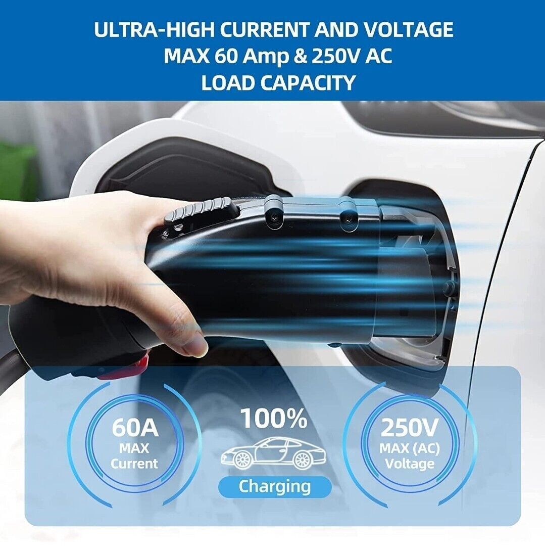 Tesla to J1772 Charging Adapter for EVs Electric Vehicles 60A & 250V Maximum