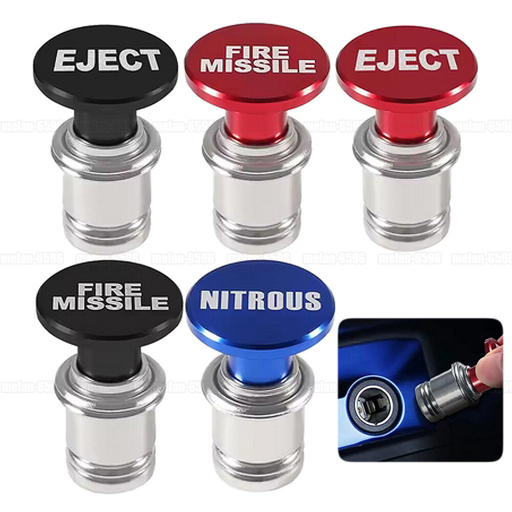 Universal Eject Fire Missile Button Car Cigarette Lighter Cover Auto Accessories