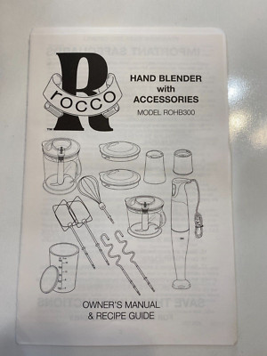 Rocco Di Spirito Hand Blender Food Prep System w/Attachments NEW Model #ROHB300