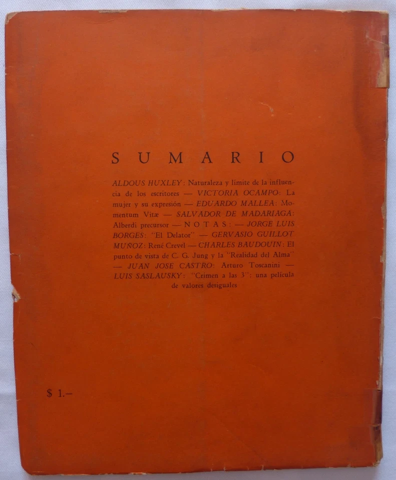 Sur, revista mensual/ Victoria Ocampo/ 1935/ no. 11 - Imagen 2 de 4