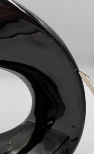 Haegar High Gloss Black Post-Modern Twist Circular Sculpture 80s Monochrome Rare - Picture 4 of 12