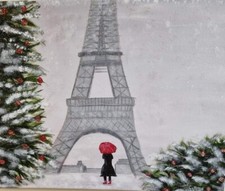 Tela originale Torre Eiffel invernale dipinta a mano con glitter 💖✨️🎨