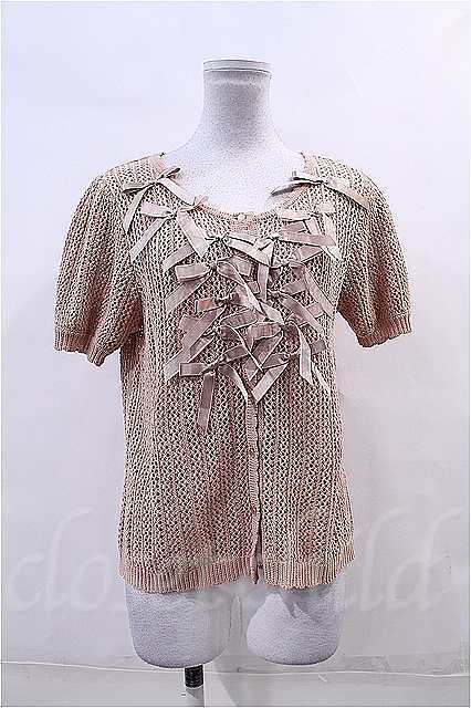 Pink House / Cardigan Full Of Ribbon Motifs I-24-04-07-012-1
